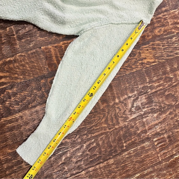 Free People Mint Green Bouclé Button-Up Cardigan - Picture 7 of 8